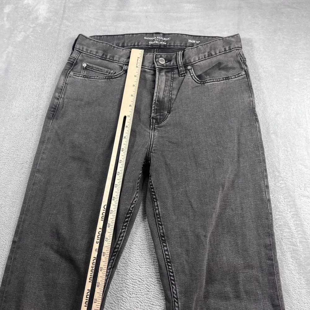 Banana Republic Travel Jean Mens 30x30 Slim Fit Gray Charcoal Denim Pants